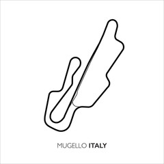 Mugello circuit, Italy. Motorsport race track vector map