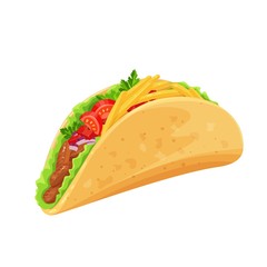 Tacos with meat and vegetable