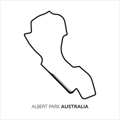 Albert Park circuit, Australia. Motorsport race track vector map