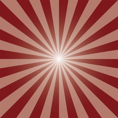 Vermilion red sunburst backdrop. Salmon red rectangular Deep red background. Vector illustration. Dark red background design for various purposes.