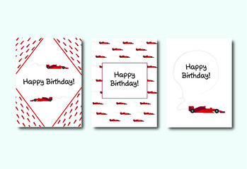 Birthday Card - Greetings - Sports Car - Formula 1  Kartki urodzinowe - kartki okolicznościowe - sportowe samochody - formuła 1 © Kaha Waniek