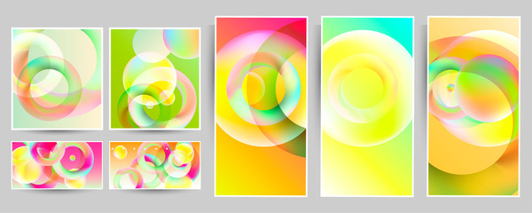 Obraz premium Set of ready-made art cards, convenient abstract background for text, print or social media publication