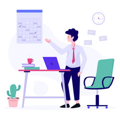 
Flat design of finishing task, avatar with checklist 
