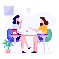 
A period of downtime, lunch break vector in flat style 
