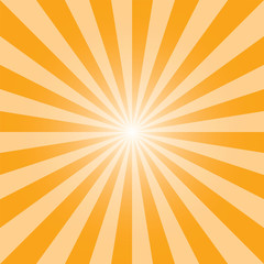 Sunburst background template. Rectangular recto sun rays backdrop. Fire yellow sunbeam background design for various purposes.