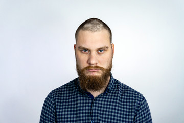 Fototapeta premium Man with alopecia on head, Spot Baldness, Hair fall problem