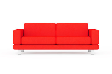 Red Simple Modern Sofa Furniture. 3d Rendering