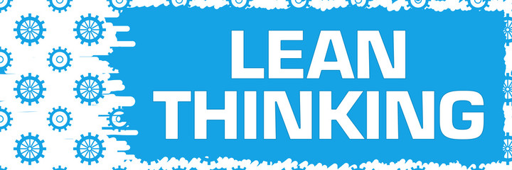 Lean Thinking Blue Gears Scratch Background Horizontal 