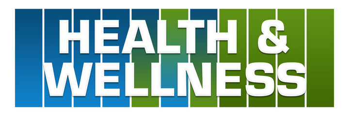Fototapeta premium Health And Wellness Green Blue Boxes Horizontal Text 
