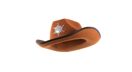 cowboy sheriff hat isolated on white background