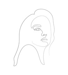 Abstract line art person on white background vector illustration modern style 