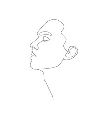 Abstract line art person on white background vector illustration modern style 