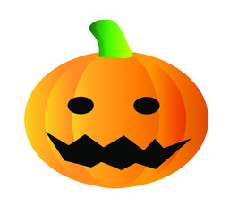  halloween vector illustration with pumpkin (jack o lantern) isolated on white background