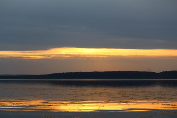 Sunset  view on the lake