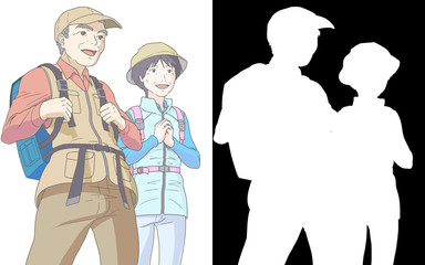 登山やハイキングをするアクティブなシニア夫婦