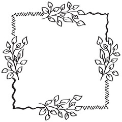 
Hand drawn vector of floral frame, editable style 
