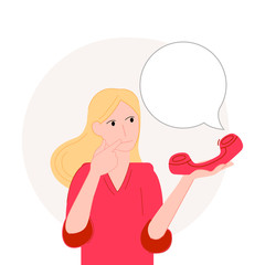 Cartoon flat girl with hand set vector illustration modern style 