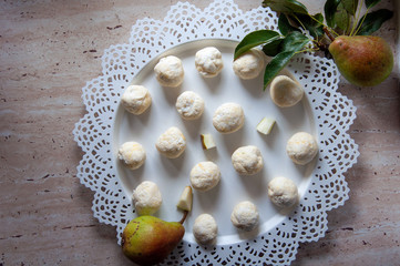 Home sweet home. Cooking for children, Pears and cottage, all the gifts from our garden. Czech food, home kitchen