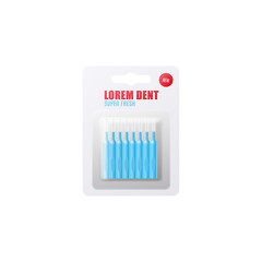 Tooth sticks or thin dental toothbrushes realistic vector illustration isolated.