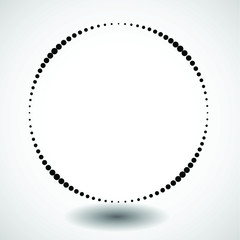 Halftone dots in circle form. Circular Music equalizer . Audio waves . Sound frequency . round logo . vector dotted frame . design element