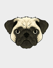 Illustration vector  dog head good print for t-shirt,hoodie/jacket