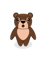 illustration vector teddy bear on white background.