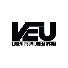 VEU letter monogram logo design vector