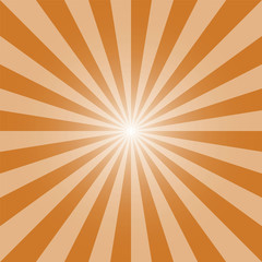 Sunburst background template. Deep orange rectangular recto backdrop design. Sun rays pattern. Sunbeam background design for various purposes.	