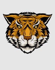 tiger head  vector Illustration  on white background.