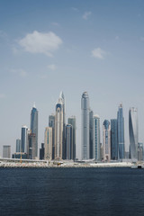 Fototapeta na wymiar View on skyscraper buildings in Dubai Marina