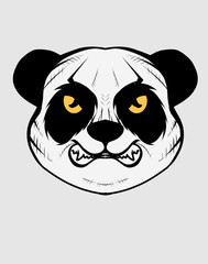 Illustration vector panda head on white background, can print for T-shirt,jacket/hoodie.
