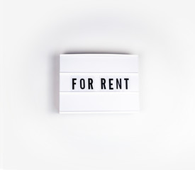 For rent banner on white background