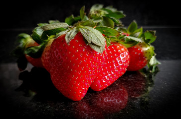 Delicious fresh strawberries from the organic fair.