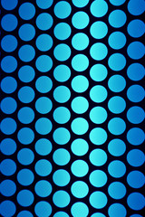 Vertical image of geometric pattern of the elevator ceiling in vibrant blue color
