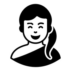 
Female athlete icon in modern solid style, sportsperson,

