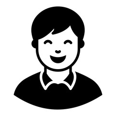 
Smiling avatar vector style, jolly adult concept 
