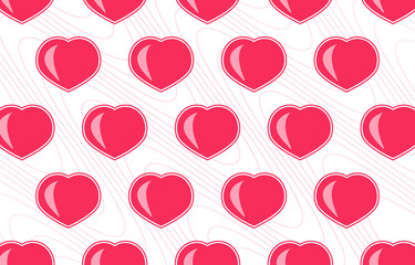 Illustration Vector Graphic Of Love Seamless Pattern, Suitable For Love Or Valentine's Day Themed Backgrounds
