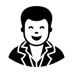 
Young con man vector in modern solid style 

