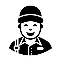 
Delivery man icon in solid design, delivery boy
