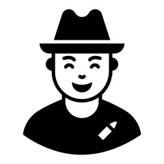 
Man wearing cowboy hat depicting hunter 
