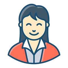 
A man avatar wearing business suit, clerk flat vector style 
