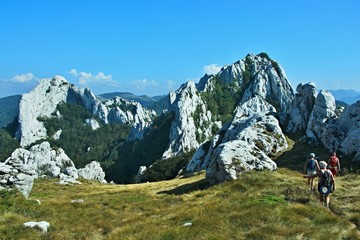 Fototapeta na wymiar Croatia-view of the rock town of Dabarski kukovi in the Velebit National Park