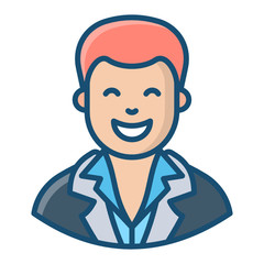 
Young con man vector in modern flat style 
