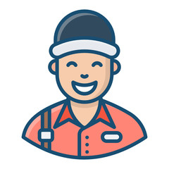 
Delivery man icon in flat design, delivery boy
