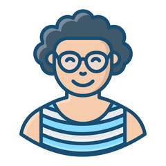 
Man wearing glasses, designer vector style 
