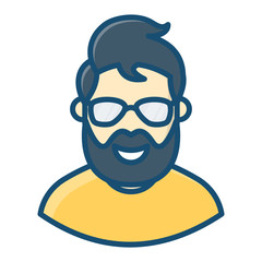 
Design of performer in modern flat style, hipster concept  
