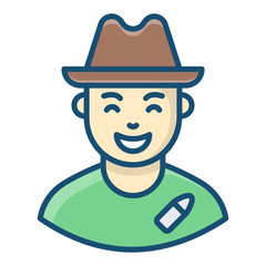 
Man wearing cowboy hat depicting hunter 
