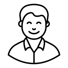 
Accountant icon in modern line style, businessman
