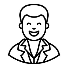 Obraz premium Young con man vector in modern line style 