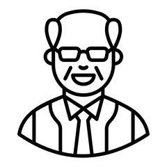 
Man wearing glasses, historian icon in line style 
